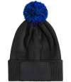 BB443B B443B Beechfield Kids Snowstar® Patch Beanie Black / Bright Royal colour image